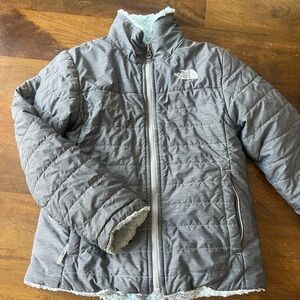 The North Face Kids Gray Reversible Puffer/Fleece Jacket